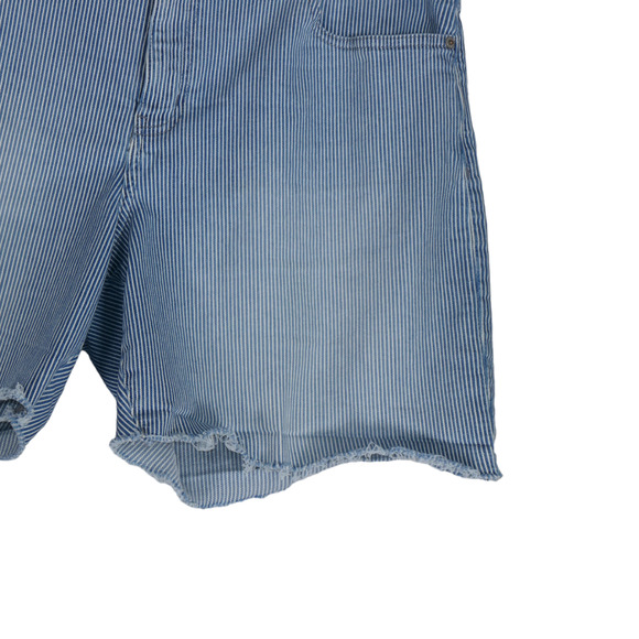 Calvin Klein Denim Jean Shorts Women Size 16 Pockets Blue White Hi Rise Nautical - Picture 3 of 9